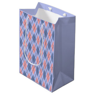 Bolsa De Regalo Mediana Patrón rómbico retro.