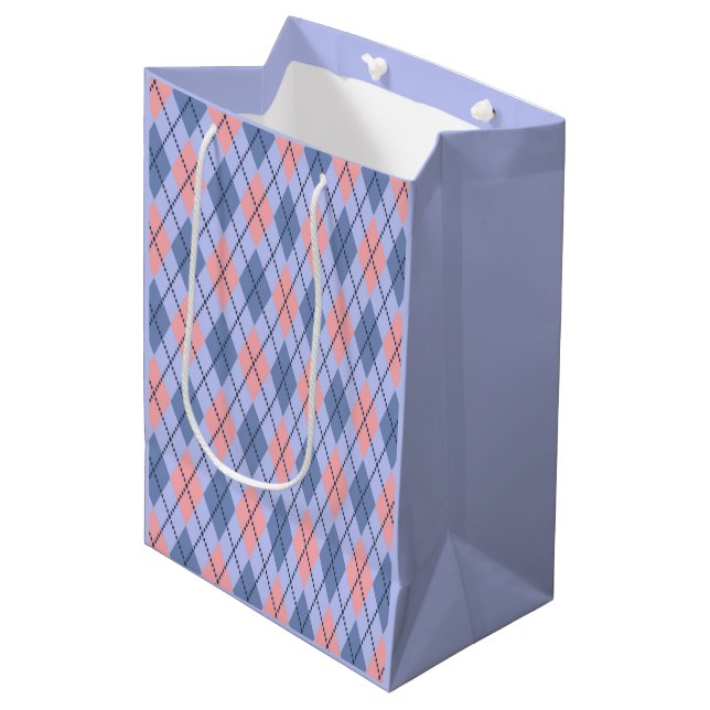 Bolsa De Regalo Mediana Patrón rómbico retro.  (Angulo Anverso)