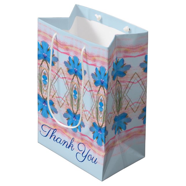 Bolsa De Regalo Mediana Patrón rosa y azul (Angulo Anverso)