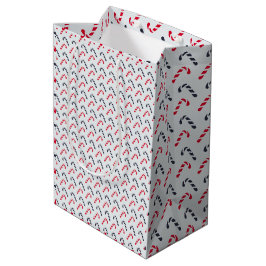 Bolsa De Regalo Mediana Patrón sin foco de canto de los Navidades blancos