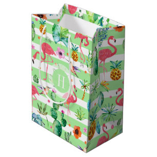 Bolsa De Regalo Mediana Patrón tropical colorido