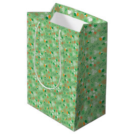 Bolsa De Regalo Mediana Patrón verde del Día del San Patricio Irlandés Slá