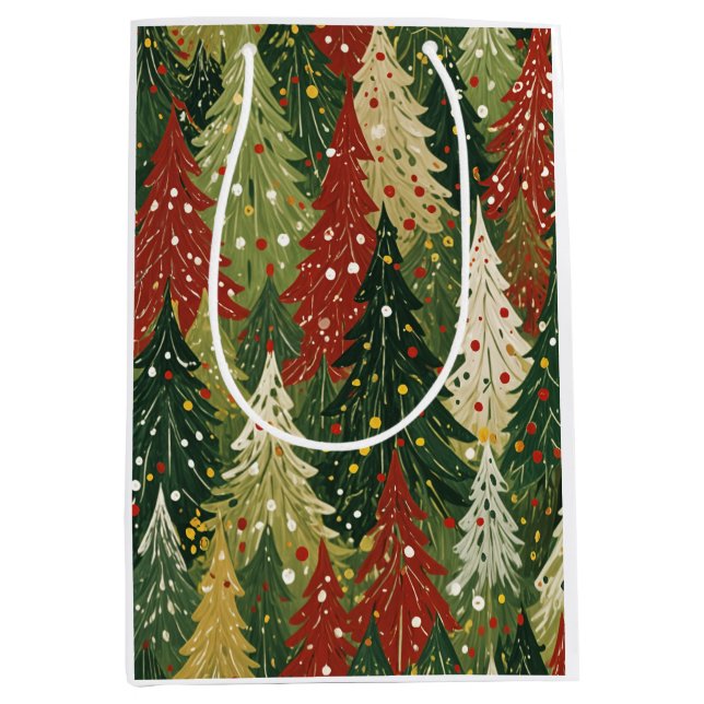 Bolsa De Regalo Mediana Patterned Forest of Festive Pines (Anverso)