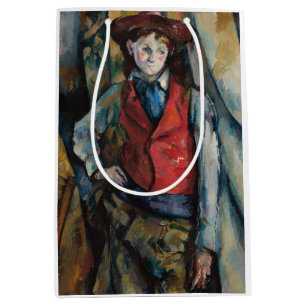 Bolsa De Regalo Mediana Paul Cezanne - Niño en el chaleco rojo