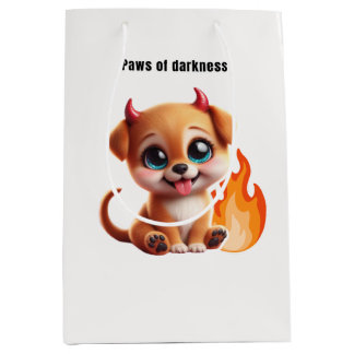 Bolsa De Regalo Mediana Paws of Darkness Fire Dog Gift Bag – Cute Dark 