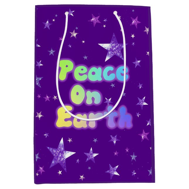 Bolsa De Regalo Mediana Paz en la Tierra (Anverso)