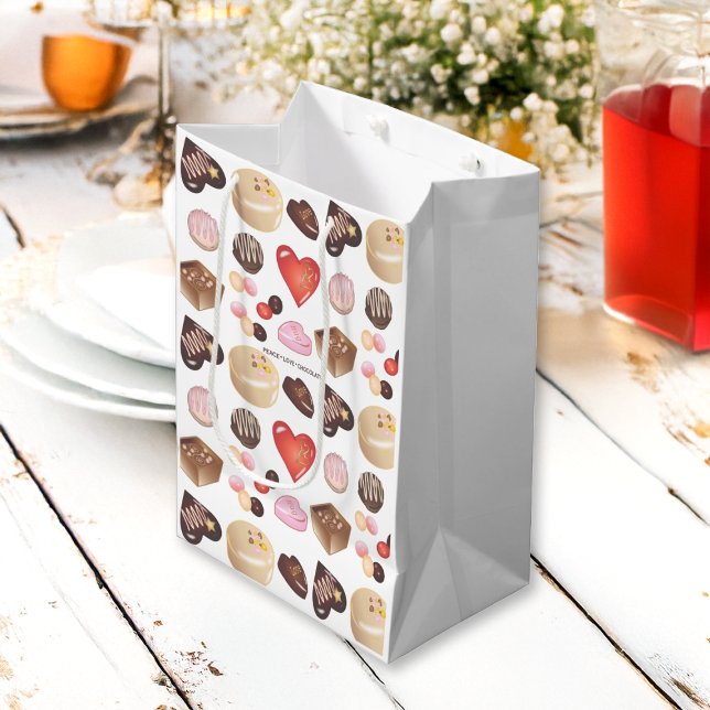 Bolsa De Regalo Mediana Paz personalizada Amor Chocolate Candy Heart (Subido por el creador)