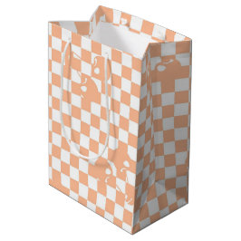 Bolsa De Regalo Mediana Peach Fuzz Cherry Gingham Pattern