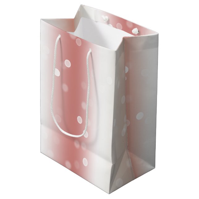 Bolsa De Regalo Mediana Peach Rose Ombre Gold Christmas (Angulo Anverso)