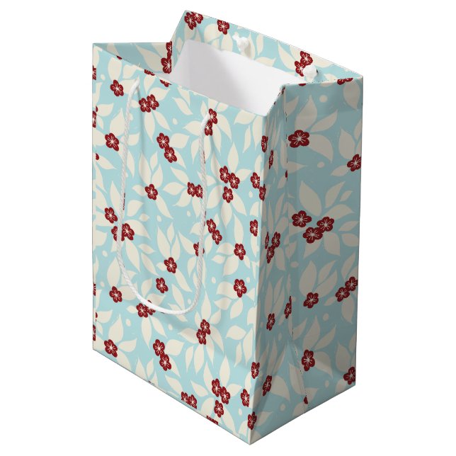 Bolsa De Regalo Mediana Pear Tree Holiday - Frost Blue (Angulo Anverso)