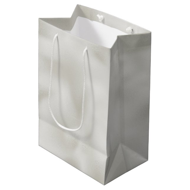 Bolsa De Regalo Mediana Pearl White Luxe     (Angulo Anverso)