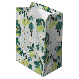 Bolsa De Regalo Mediana Pears & Bees in a Botanical Floral Garden