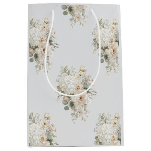 Bolsa De Regalo Mediana Pegatina de arreglos florales de marfil – Floral e