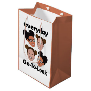 Bolsa De Regalo Mediana Peinado de Moños Espaciales Moda Cotidiana Look de