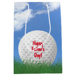 Bolsa De Regalo Mediana pelota de golf del Día del Padre en hierba