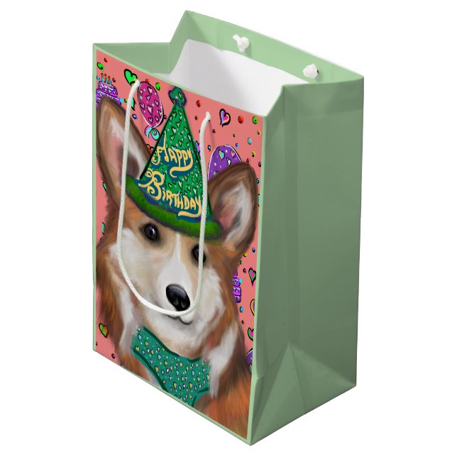 BOLSA DE REGALO MEDIANA PEMBROKE WELSH CORGI (Angulo Anverso)
