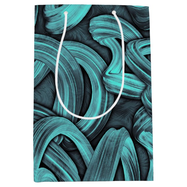 Bolsa De Regalo Mediana pensamiento profundo - negro y verde azulado: (Anverso)