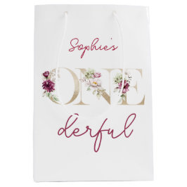 Bolsa De Regalo Mediana peonatos rosados onemaravillosas acuarelas de cump