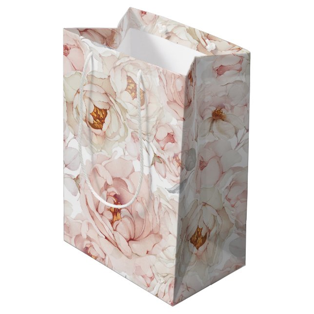 Bolsa De Regalo Mediana Peony Elegante (Angulo reverso)