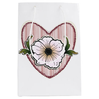 Bolsa De Regalo Mediana Peony Heart
