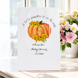 Bolsa De Regalo Mediana Pequeña Baby Shower de calabaza