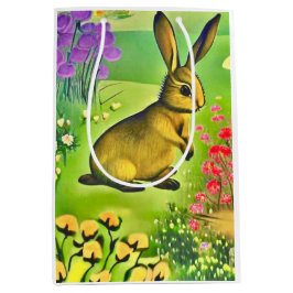 Bolsa De Regalo Mediana Pequeña liebre florida