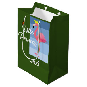 Bolsa De Regalo Mediana Pequeña Princesa de diseño de flamenco rosa - Bols