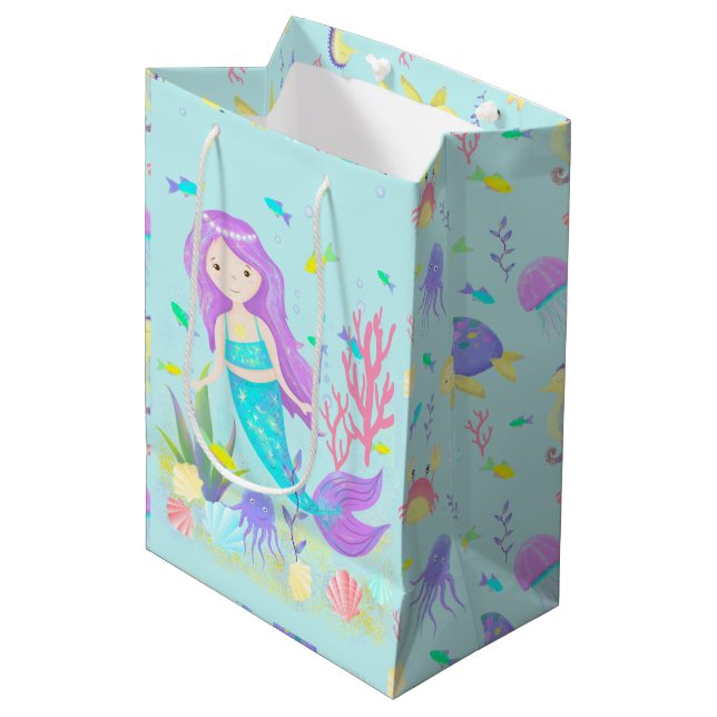 Bolsa De Regalo Mediana      Pequeñas sirenas bajo el mar (Angulo Anverso)