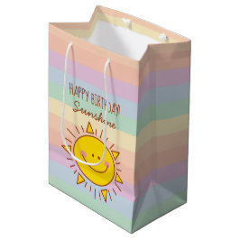 Bolsa De Regalo Mediana Pequeño arcoiris lindo Sunshine niños Feliz cumple