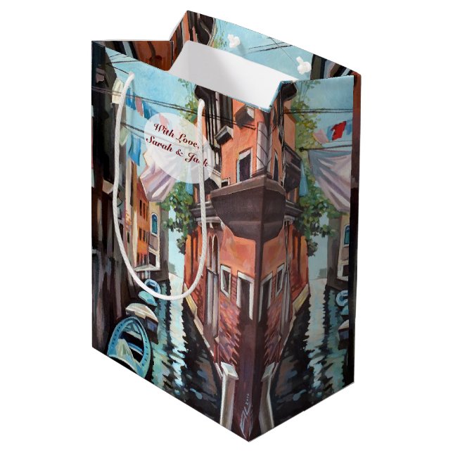 Bolsa De Regalo Mediana Pequeño canal veneciano (Angulo reverso)