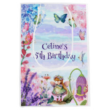 pequeño cumpleaños de hadas Medium Gift Bag