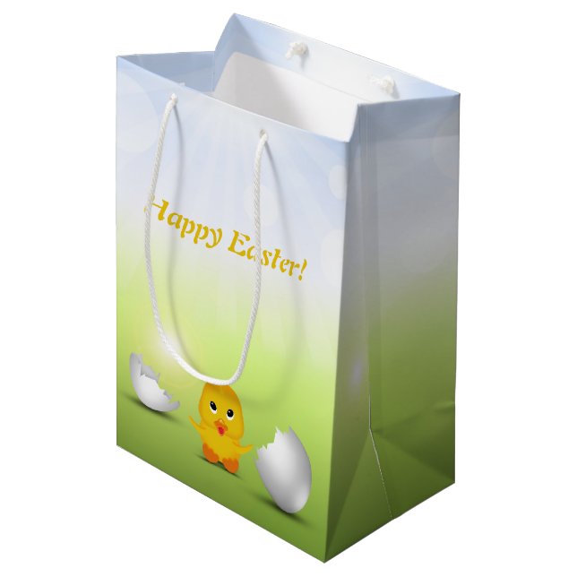 Bolsa De Regalo Mediana Pequeño lindo feliz bebé de Pascua (Angulo Anverso)