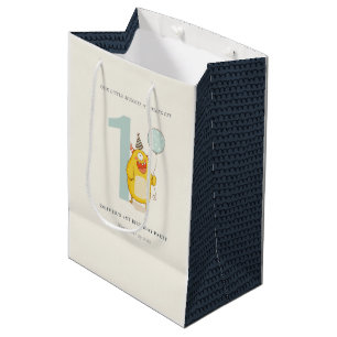 Bolsa De Regalo Mediana Pequeño Monstruo Amarillo Cuto Cualquier Cumpleaño