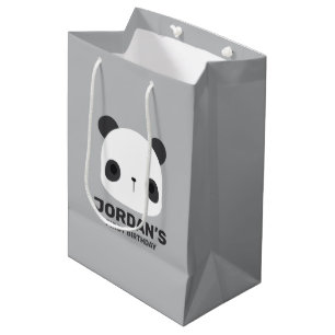 Bolsa De Regalo Mediana Pequeño oso oso panda con nombre personalizado