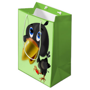 Bolsa De Regalo Mediana Pequeño pájaro con el Personalizable divertido de