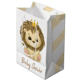 Bolsa De Regalo Mediana Pequeño Príncipe Lion Boy Baby Shower