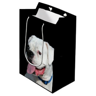Bolsa De Regalo Mediana Perro blanco del boxeador