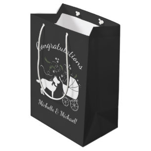 Bolsa De Regalo Mediana Perro dálmata Baby Shower gris pimienta