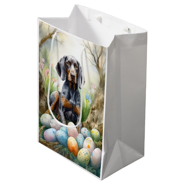 Bolsa De Regalo Mediana Perro de la cuenca del Bluetick con festividad de  (Angulo Anverso)