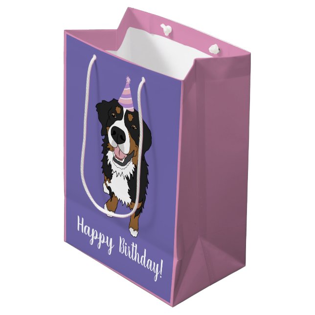 Bolsa De Regalo Mediana Perro de montaña de Bernese (Angulo Anverso)