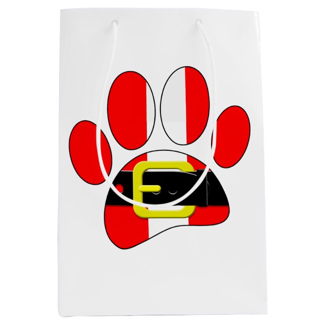 Bolsa De Regalo Mediana Perro de Navidad (Anverso)