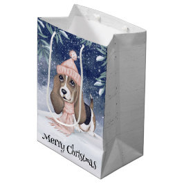 Bolsa De Regalo Mediana Perro de Navidad
