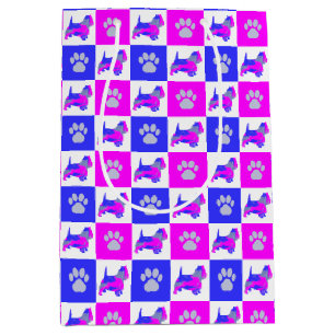 Bolsa De Regalo Mediana Perro del territorio blanco de la región montañesa