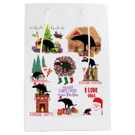 Bolsa De Regalo Mediana Perro Divertido Navidad Humor Navideño de 