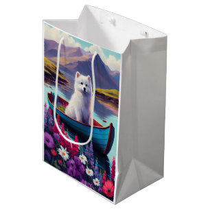 Bolsa De Regalo Mediana Perro Esquimal Americano en Remo: Una Aventura Esc