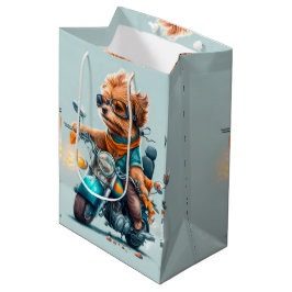 Bolsa De Regalo Mediana Perro Guay conduciendo una moto de regalo