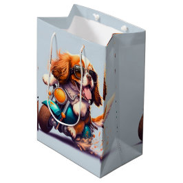 Bolsa De Regalo Mediana Perro Guay conduciendo una moto de regalo