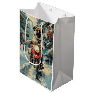 Bolsa De Regalo Mediana Perro pastor de Anatolia montando motocicleta Navi