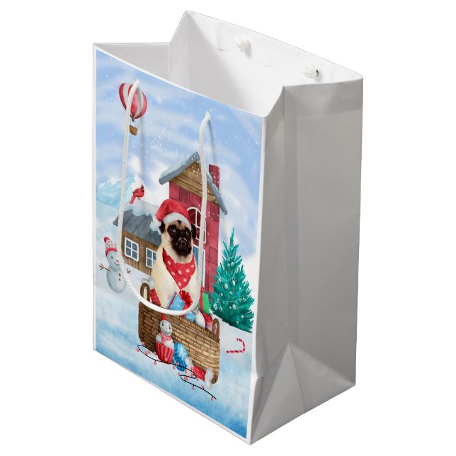Bolsa De Regalo Mediana Perro picado en la casa de perros de Navidades de  (Angulo Anverso)