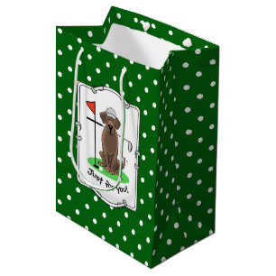 Bolsa De Regalo Mediana Perro recuperador de chocolate de golf - Cute